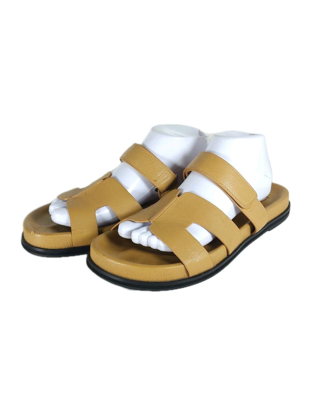 Bibi Lou Women's US 10 EU41 Tan Leather CutOut Slip On Slide Sandals